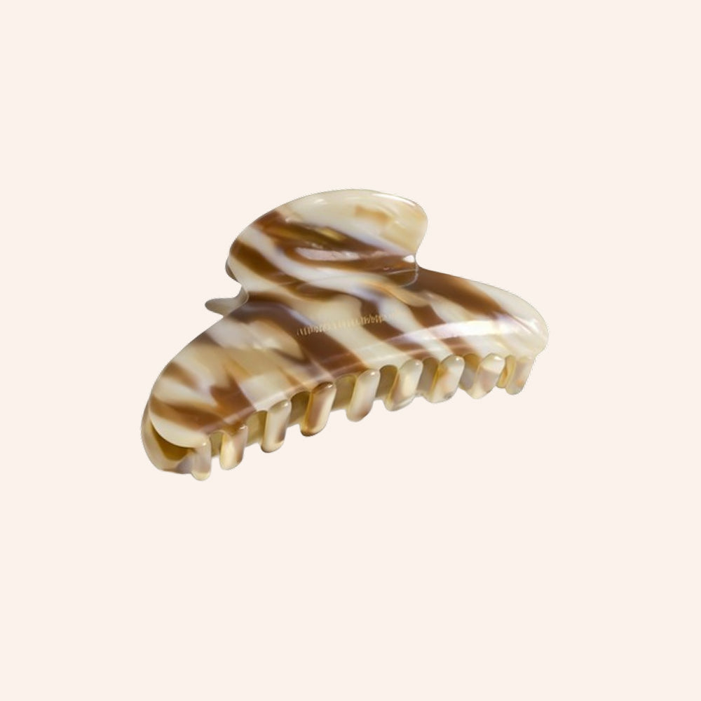 Cloud Claw Clip in Mocha Marble
